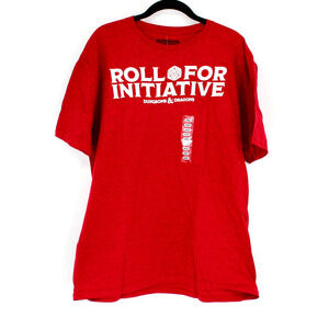 Geeknet Dungeons and Dragons Roll For Initiative T Shirt Unisex Large in Red NEW